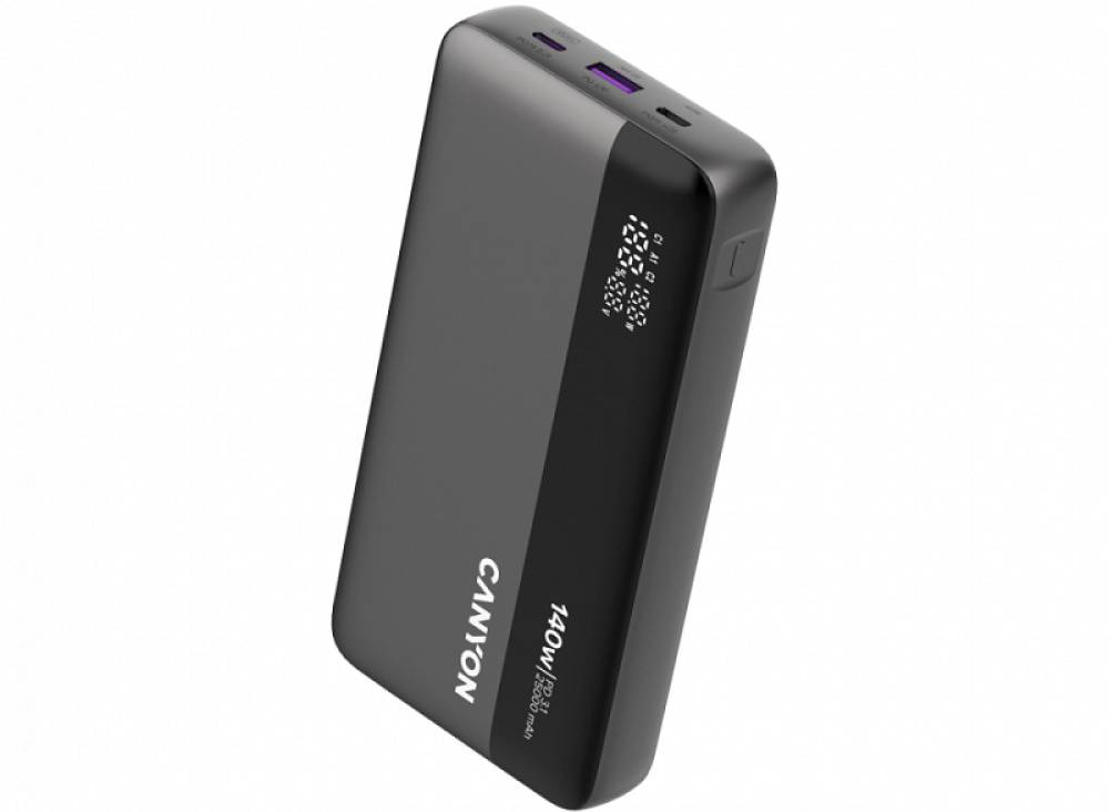Prijenosni baterijski punjač Canyon PB-240 25000 mAh PD140W 2xUSB-C (Ž) / USB-A (Ž) - dark grey
